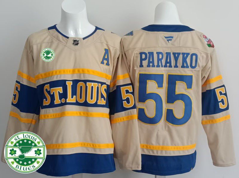 Men St.Louis Blues #55 Parayko Cream 2025 Fanatics Home Premium NHL Jersey->new york rangers->NHL Jersey